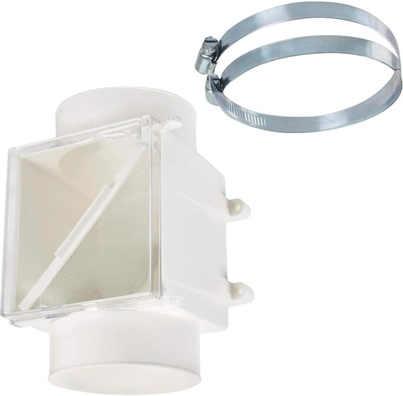 Dryer Duct Lint Trap, Extra Heat Dryer Saver,Accommodates 4" Transition Ducts,1-Pack