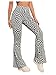 WDIRARA Women's Snakeskin High Waist Casual Flare Bell Bottom Stretch Long Pants Black White Checked L