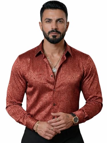 Image of Foomer Green Paisley Printed Opaque Party Shirts