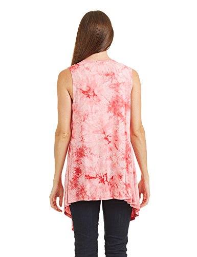 Image of Made By Johnny Women's Lightweight Sleeveless Cardigan - Draped Open Front Vest with Asymmetrical Hem