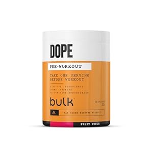 Bulk Dope Pre-Workout en Poudre, Cocktail de Fruits, Boisson Énergétique Avec Bêta-Alanine, Créatine, Caféine, Arginine (AAKG), Citrulline, Taurine, Vitamine B6, 510 g, 30 Portions