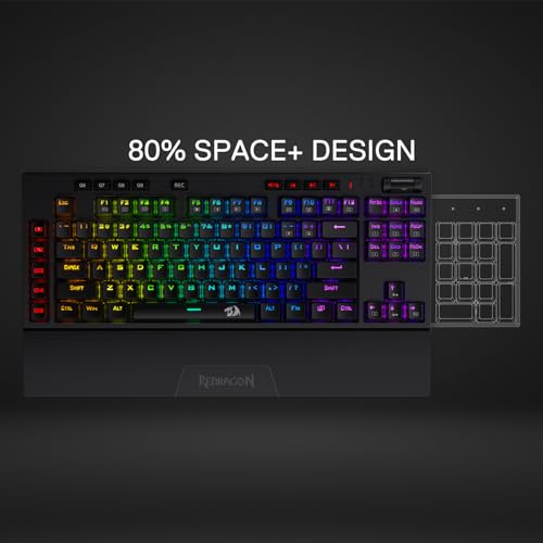 Tastiera K588, 87 Tasti TKL, Cablata, RGB, Interruttori Rossi, 10 Tasti Macro, Poggiapolsi, Batteria Lunga - Tastiera gaming - Immagine 4