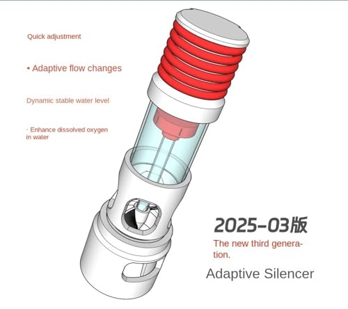 Yeoasthw Fish Tank Silencer, H-Shaped Anti-Overflow Filter, Plastic Brush Spiral Filter, Fish Tank Accessory(Black,32mm)