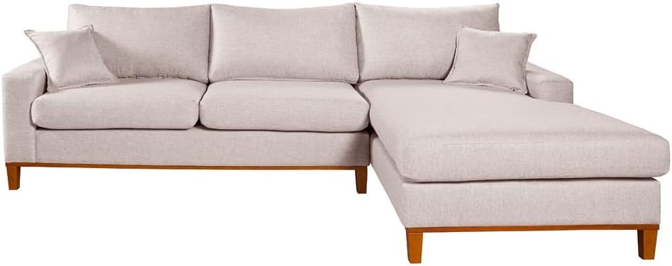 Sofa Living California 4 Lugares Chaise Lado Esquerdo Revestido L...
