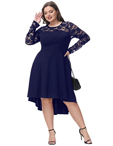Vintage A Line Cocktail Party Dress Plus Size For Formal Gowns And Evening Dresses Navy Blue 22 Plus #TOP3