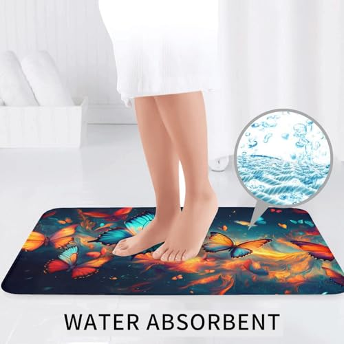 Alfombrilla de baño de microfibra antideslizante set de 3 alfombras estampadas lavables 7