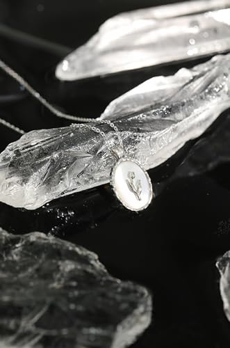 Pendentif tulipe argent 925 chaîne ajustable ras du cou