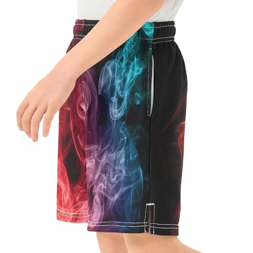 Red Blue Tie Dye Boys Athletic Shorts Kids Basketball Shorts Gym Short for Summer L4