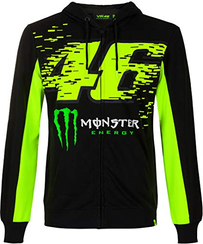 Valentino Rossi Collezione Monster Dual Sweat à Capuche zippé Homme, Noir, M