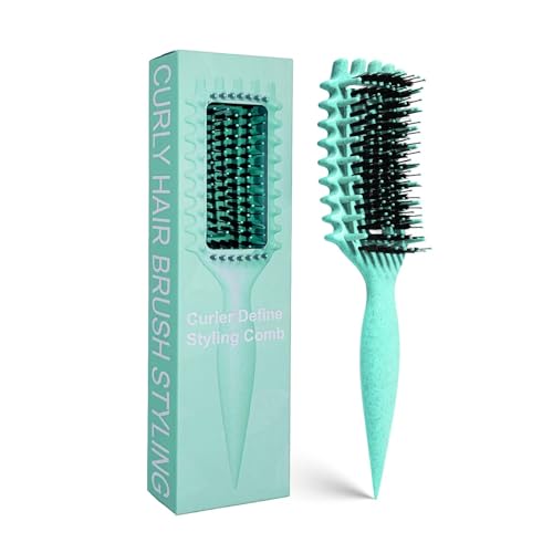 Curly Hair Brush Candybrush Curl Defining Brush for Detangling Shaping and Defining Curls for Women, Men, Wet & Dry Hair (Green)