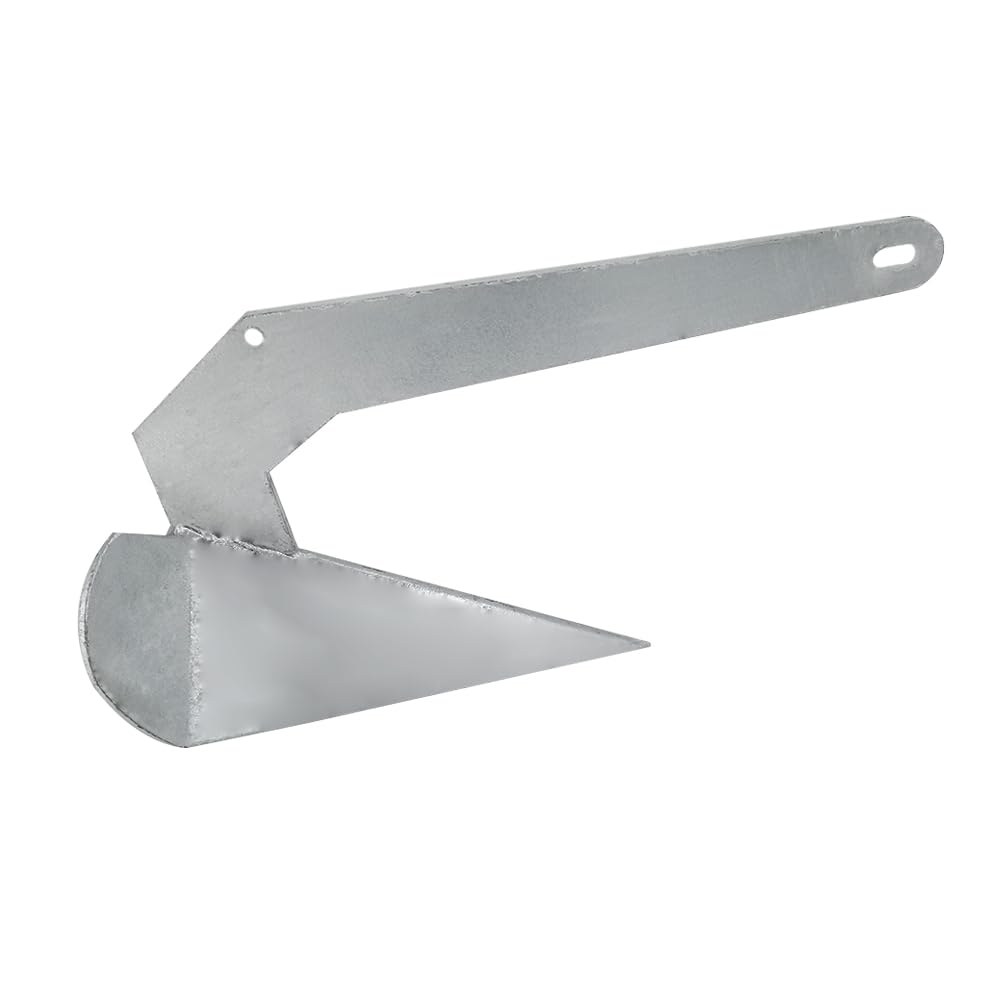 ISURE MARINE Ancre de bateau en acier galvanisé à chaud 22lb/10kg Delta Anchor Triangle Charrue Ancre