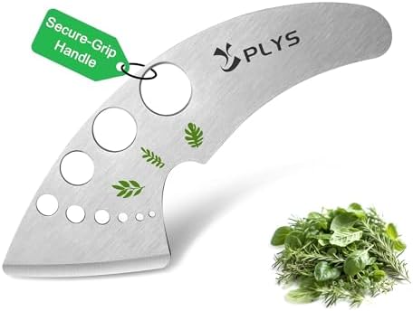 Plys Herb Stripper Tool 9 Holes – Stainless Steel Kitchen Herb Stripping Tool, Herb Leaf Peeler for Kale, Chard, Collard Greens, Rosemary, Thyme, Parsley and Basil, 2025 Professional Kitchen Gadgets