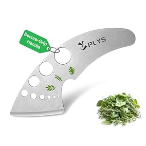 Plys Herb Stripper Tool 9 Holes – Stainless Steel Kitchen Herb Stripping Tool, Herb Leaf Peeler for Kale, Chard, Collard Greens, Rosemary, Thyme, Parsley and Basil, 2025 Professional Kitchen Gadgets