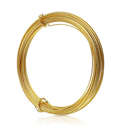 Image of 32.5 Feet(10m) Brass Picture Hanging Wire, 0.7mm Braided Picture Wires, Metal Wire Photo Frame Hanging Wires for Photo Frame Mirror Artwork Clock(Brass)