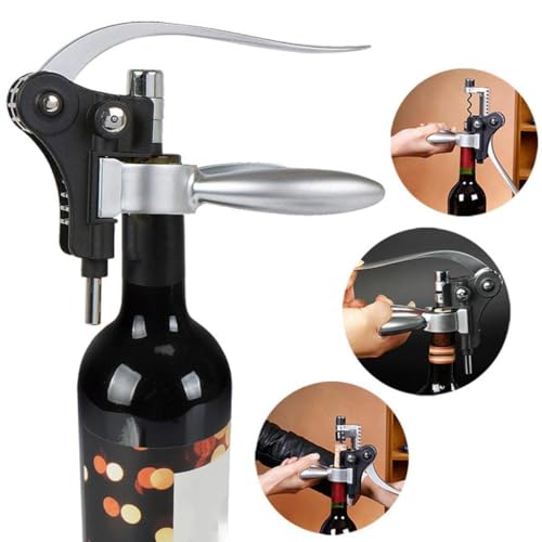 Wine Bottle Opener – Manual Hand Corkscrew with Rabbit Shaped Lever Pump & Non-Stick Screw, Easy Cork Removal, Durable Zinc Alloy Design – Perfect for Home, Bar & Hotel Use - Image 4