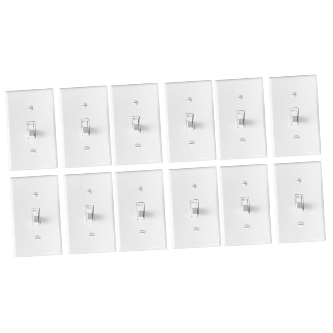 Mikikit 3sets Control Panel Switch Board White Retro Switch Wall Plate Toggle Mechanical Panel for Home Office Lighting 4pcs*3