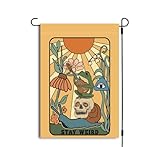 Stay Weird Retro Garden Flag, Frog Outdoor Decor Spring Flag, Gift For Home Garden Flag, Summer Garden Flag, Fall Flag, Spring Flag, Yard Art, Double Sided Printed Flag For Outdoor Garden Decoration