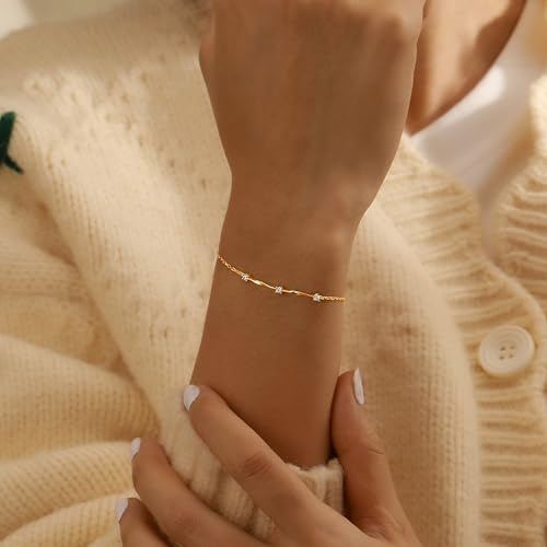 LOVECOM Mobius Infinity Birthstone Charm Link Bracelet for Women 925 Sterling Silver CZ Twisted Bracelet Gold Adjuatable Friendship Sister Daughter Bracelet Christmas Jewelry Gifts for Girlfriend2