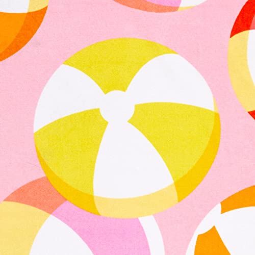 Sun Sprouts 100% Cotton Beach Towel Beach Balls Pattern For Kids & Toddler. Bath, Pool, Camping, Travel Towel For Boys & Girls. 30” X 60” Quick-Dry & Super Absorbent Beach Blanket #TOP7
