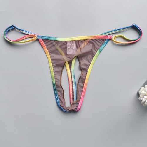 Men's See Through Mesh Thong Underwear Sexy Hollow Out G-String Panties Bulge Pouch T-Back Thongs4