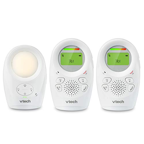 VTech DM1211-2 Enhanced Range Digital Audio Baby Monitor with Night Light, 2 Parent Units, Silver & White by VTech - Used condition - CA$51.55