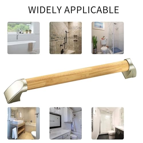 Barra de agarre para seguridad en el baño, mango de ducha de madera para personas mayores, riel de apoyo antideslizante para ancianos y discapacitados, barra de equilibrio de 50 cm para uso asistido