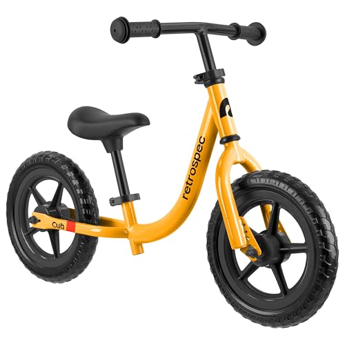 Image of Retrospec Cub Toddler Balance Bike for Ages 18 Months - 3 Years - 12in No-Pedal Beginner Bicycle with Adjustable Seat, Puncture-Proof Tires & Safe Low Frame Design