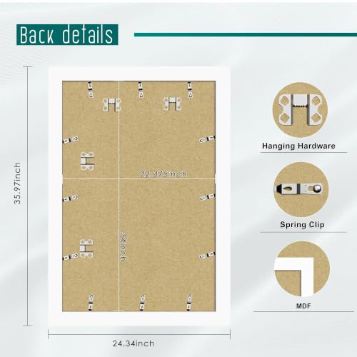 Image of Picrit 22.375x34 White Poster Frame, Picture Frame for Wall, 3 Pack