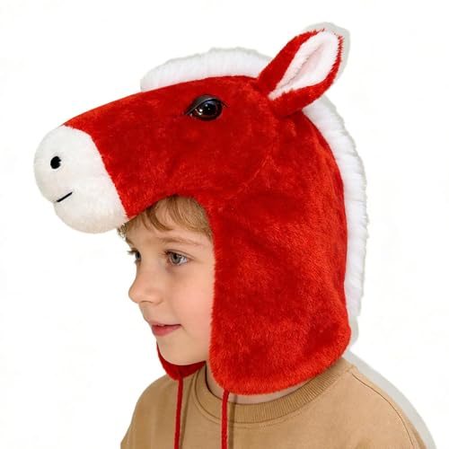 Wodesitiy Gorros de Caballo,Disfraz con Protección para Las Orejas - Gorro De Caballo De Invierno Divertido,para Año Nuevo Lunar 2026, Cosplay, China y Accesorios para Fotos