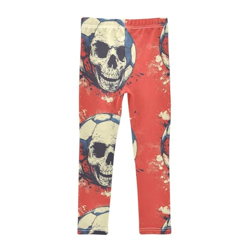 Girls Leggings Soccer Ball with Skull Toddler Girls Clothes Leggings for Girls Toddler Girls Leggings 3-4T2