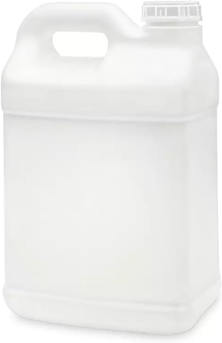 White 2.5 Gallon / 10L F-Style Jug for Liquid Storage | Cleaners, Chemicals with Cap | Easy Space Saving Narrow Storage with Carrying Handle | Qty 1