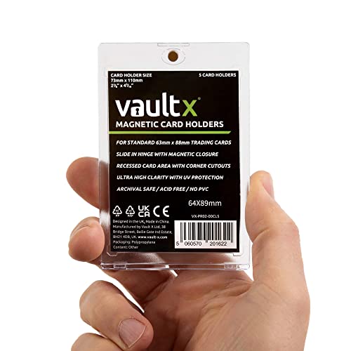 Vault X Magnetische Kartenhalter 55pt für Trading Cards, One-Touch-Hartschalen mit UV-Schutz, Klare Anzeige für Sammelkartenspiele, Sportkarten, TCG (5er Pack)