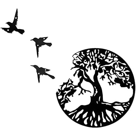 aupawdy Tree Life Metal Wall Art Tree Life Metal Wall Plaque Tree Metal Wall Hanging Decor Metal Wall Art for Living Room Bedroom Kitchen,28cm/11.02in Cover