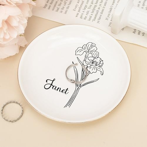 Cadeau de Thanksgiving pour collègue support bague fleur de naissance