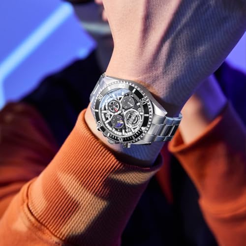 Image of OLEVS Watch for Men Original Branded Premium Mens Analog Quartz Watches Chronograph Stainless Steel 3ATM Waterproof Wrist Watch for Man