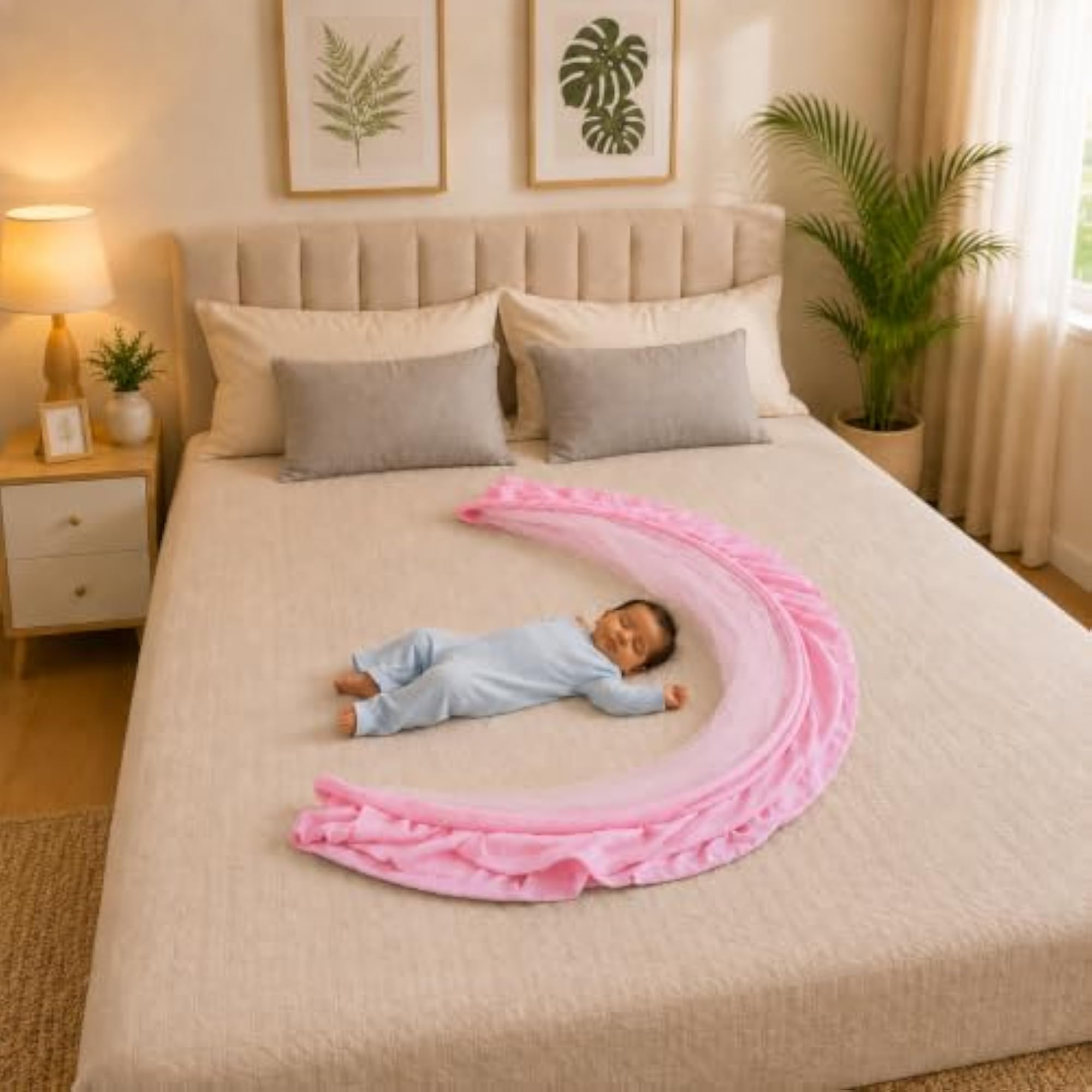 Baby Mosquito Net Tent with Premium HDPE Mesh, Light Pink