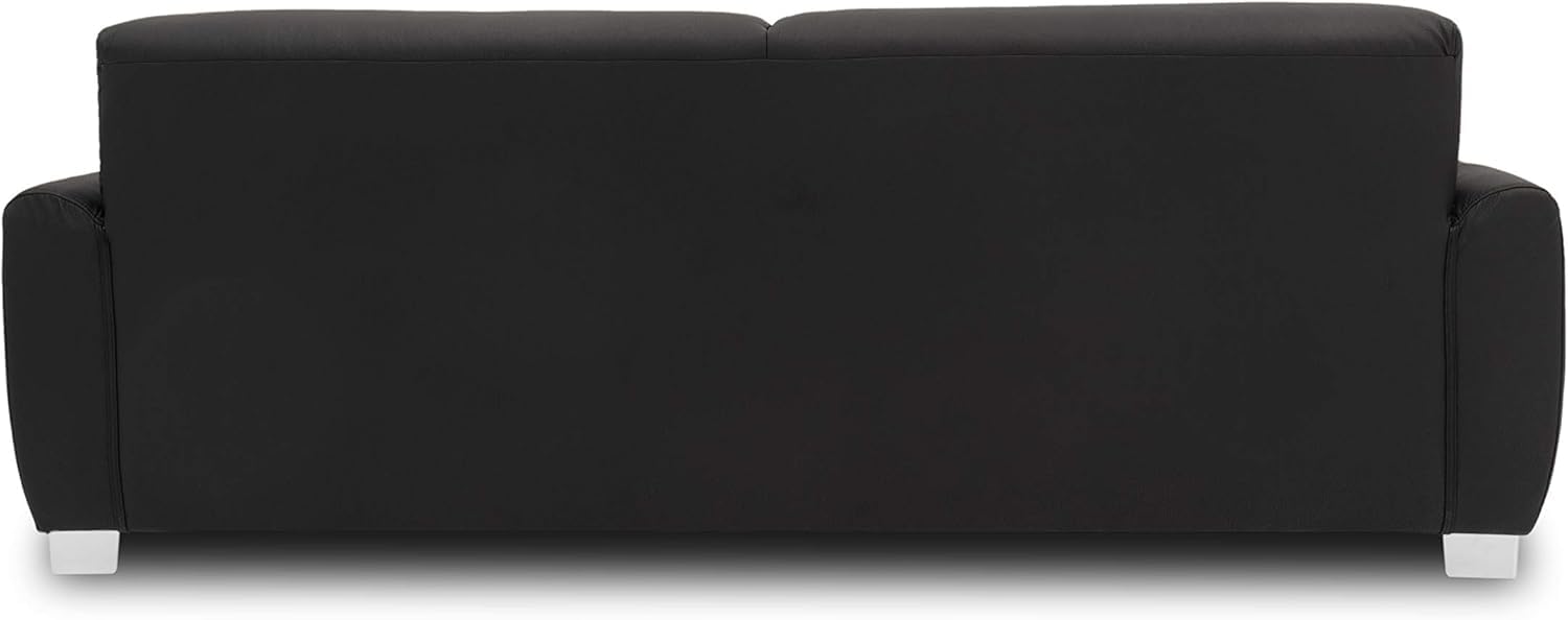 DOMO Collection Ricardo Sofa, 3-Sitzer Couch, Garnitur in Kunstleder, schwarz, 220x89x81 cm