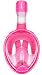 Octobermoon Original 180°Full view Panoramic Snorkel Mask-Full Face snorkeling Design.with anti-fog anti-leak Technology,See More water world Larger Viewing Area (XS Pink)