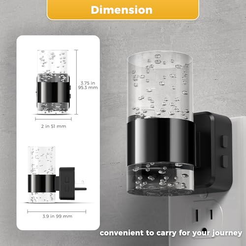Image of L LOHAS LED Night Lights Plug into Wall, Dimmable Night Light with Dusk-to-Dawn Sensor, Cool White /Soft White /Amber 3 Color Light, Adjustable Brightness, Bubble Nightlight with Rotatable Plug Hallway
