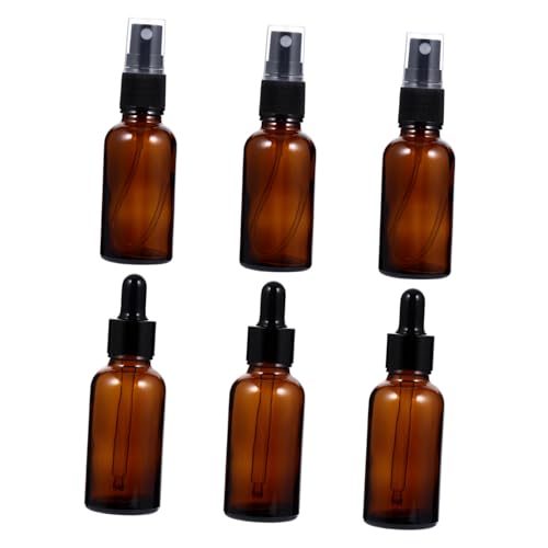 TOYZFRIENDY 6個 茶色ガラス遮光精油瓶 入り スプレーボトル 滴下瓶付き 携帯用 詰め替え容器 アロマオイル用旅行便利ボトル