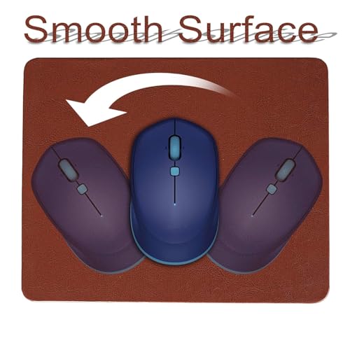 Image of Storite PU Leather Mouse Pad with Non-Slip PU Base, DEST mat Suitable for Computers, Laptop, Office & Home (255mm x 200mm x 4mm, Brown)