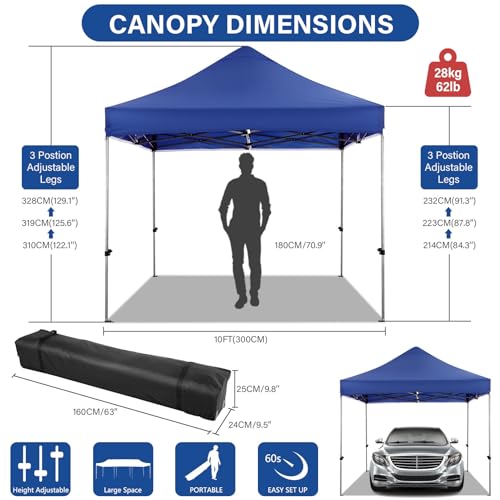 Image of COBIZI 10x15 Heavy Duty Pop Up Canopy Tent with 4 Sidewalls, Purple
