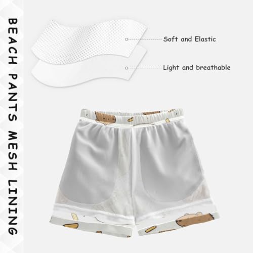 Pigsaly Boys Swim Trunks Capybaras Ship Humber Boys Board Shorts Swimsuit Swimwear Summer Bathing Suit S Multicolor4