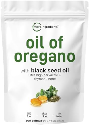 Micro Ingredients Oil of Oregano Softgels, 300 Count | 2 in 1 For...