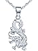 Yumilok Damen Halskette mit Einzigartiger Drache Charm Anhänger Herren Kette aus 925 Sterling Silber für Damen Mädchen