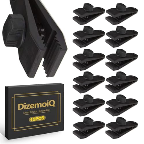 DizemoiQ 12 Stück Planenclips Extra Stark Wiederverwendbare Planenklammern für Sonnensegel Zeltplanen Poolplanen und Camping Robuste Tarp Clips zur Befestigung von Abdeckplanen