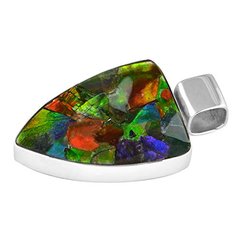Starborn Ammolite and Sterling Silver Shield Pendant3