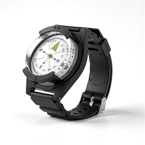 Brújula deportiva ligera con reloj para hombre y mujer, brújula digital de muñeca para supervivencia al aire libre, camping, senderismo y navegación