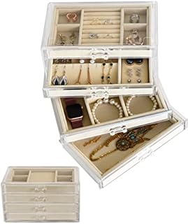 HerFav Acrylic Jewellery Box with 4 Drawers