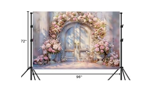Fondo fotográfico rosa 8x6ft con diseño floral miniatura 7